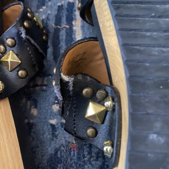 HARD TO FIND Flogg Studded Sandals - Wooden sole modern 70's style - Picture 4 of 8